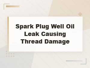 Spark Plug Well Oil Leak: How It Causes Thread Damage and Repair Options